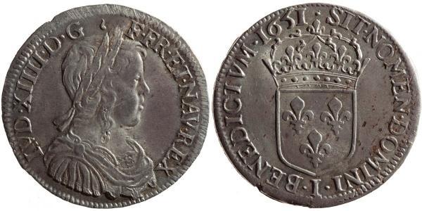 1 Экю Франция Серебро Людовик XIV (1638-1715)
