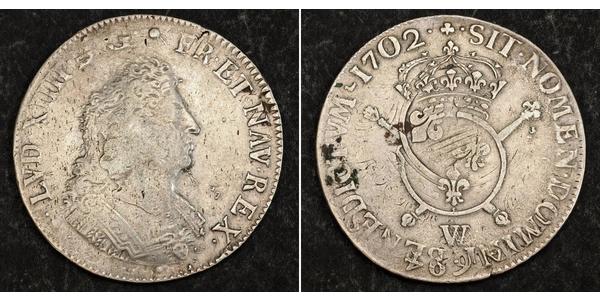1 Экю Франкське королівство (843-1791) Срібло Людовик XIV (1638-1715)