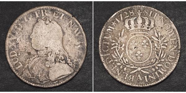 1 Экю Франкське королівство (843-1791) Срібло Людовик XV(1710-1774)