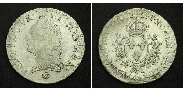 1 Экю Франкське королівство (843-1791) Срібло Людовик XV(1710-1774)