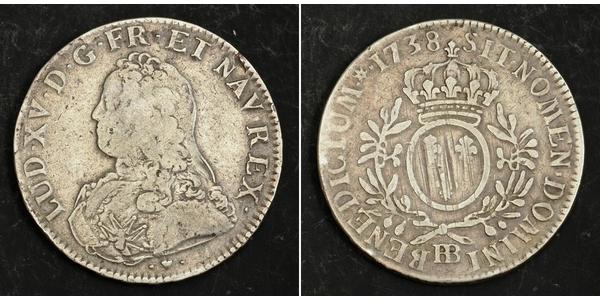 1 Экю Франкське королівство (843-1791) Срібло Людовик XV(1710-1774)