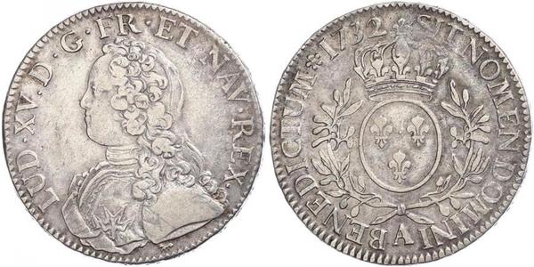 1 Экю Франкське королівство (843-1791) Срібло Людовик XV(1710-1774)