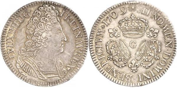 1 Экю Франкське королівство (843-1791) Срібло Людовик XIV (1638-1715)