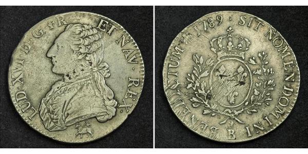 1 Экю Франкське королівство (843-1791) Срібло Людовик XVI (1754 - 1793)