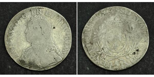 1 Экю Франкське королівство (843-1791) Срібло Людовик XV(1710-1774)