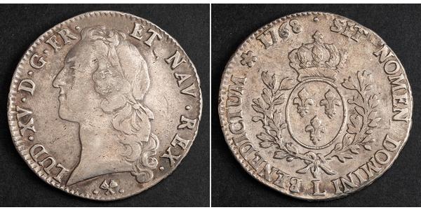 1 Экю Франкське королівство (843-1791) Срібло Людовик XV(1710-1774)