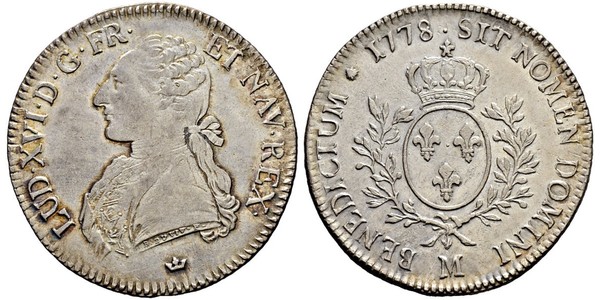 1 Экю Франкське королівство (843-1791) Срібло Людовик XVI (1754 - 1793)