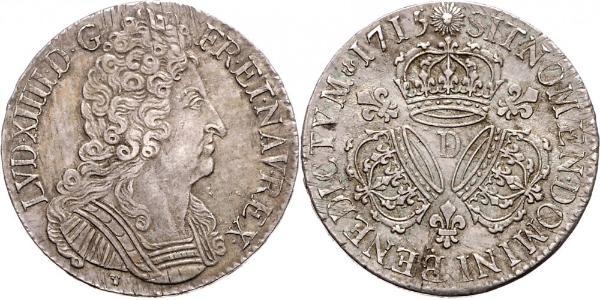 1 Экю Франкське королівство (843-1791) Срібло Людовик XIV (1638-1715)