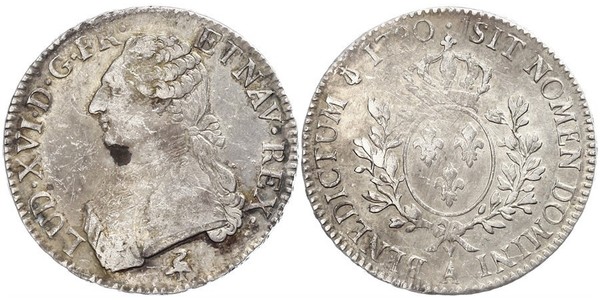 1 Экю Франкське королівство (843-1791) Срібло Людовик XVI (1754 - 1793)