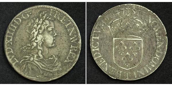 1 Экю Франція Срібло Людовик XIV (1638-1715)