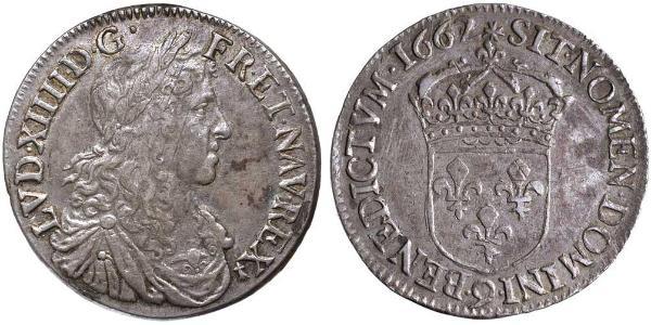 1 Экю Франція Срібло Людовик XIV (1638-1715)