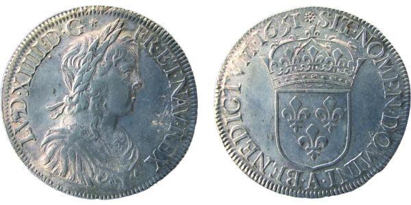 1 Экю Франція Срібло Людовик XIV (1638-1715)