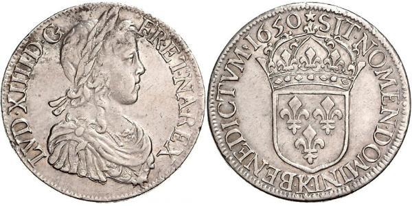 1 Экю Франція Срібло Людовик XIV (1638-1715)