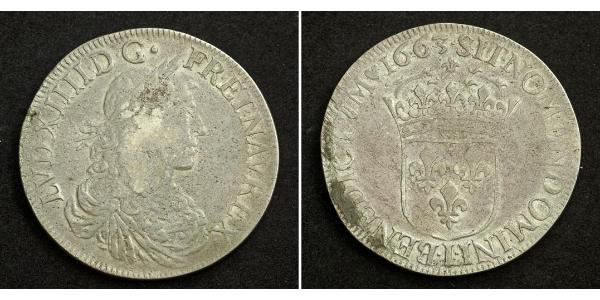 1 Экю Франція Срібло Людовик XIV (1638-1715)