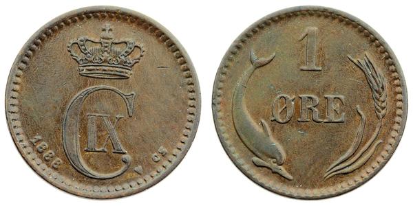 1 Эре Дания  Кристиан IX король Дании (1818-1906)
