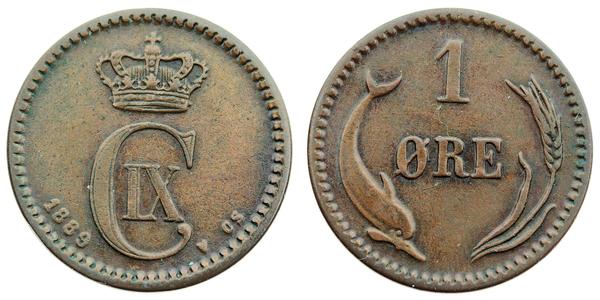 1 Эре Дания  Кристиан IX король Дании (1818-1906)