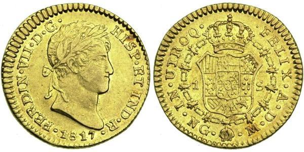 1 Эскудо Гватемала Золото Фердинанд VII король Испании (1784-1833)