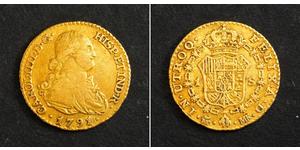 1 Эскудо Испанская империя (1700 - 1808) Золото Карл IV король Испании (1748-1819)