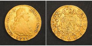 1 Эскудо Испанская империя (1700 - 1808) Золото Карл IV король Испании (1748-1819)