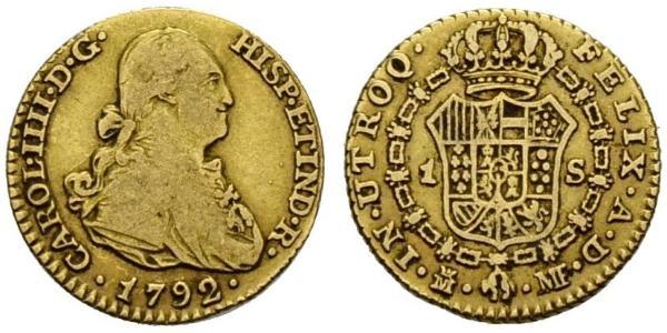 1 Эскудо Испанская империя (1700 - 1808) Золото Карл IV король Испании (1748-1819)