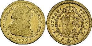 1 Эскудо Новая Гранада (1717 - 1819) Золото Карл III король Испании (1716 -1788)