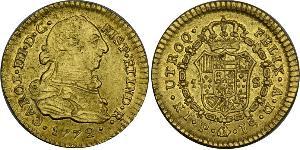 1 Эскудо Новая Гранада (1717 - 1819) Золото Карл III король Испании (1716 -1788)