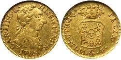 1 Эскудо Новая Испания (1519 - 1821) Золото Карл III король Испании (1716 -1788)
