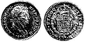 1 Эскудо Новая Испания (1519 - 1821) Золото Фердинанд VII король Испании (1784-1833)