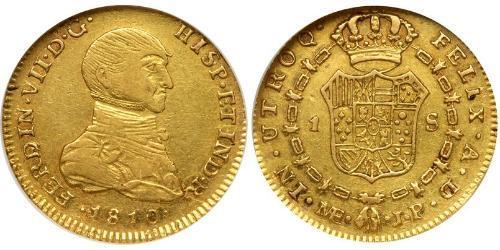 1 Эскудо Перу Золото Фердинанд VII король Испании (1784-1833)
