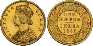 1vet Mohur Britisch-Indien (1858-1947) Gold Victoria (1819 - 1901)