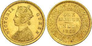 1vet Mohur Britisch-Indien (1858-1947) Gold Victoria (1819 - 1901)