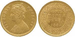 1vet Mohur Britisch-Indien (1858-1947) Gold Victoria (1819 - 1901)