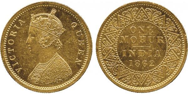 1vet Mohur Britisch-Indien (1858-1947) Gold Victoria (1819 - 1901)