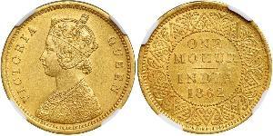 1vet Mohur Raj Britannico (1858-1947) Oro Vittoria (1819 - 1901)