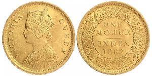 1vet Mohur Raj Britannico (1858-1947) Oro Vittoria (1819 - 1901)
