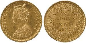 1vet Mohur Raj Britannico (1858-1947) Oro Vittoria (1819 - 1901)