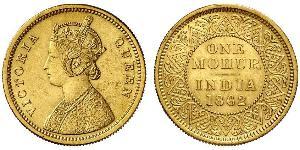 1vet Mohur Raj Britannico (1858-1947) Oro Vittoria (1819 - 1901)