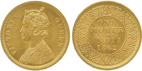 1vet Mohur 英属印度 (1858 - 1947) 金 维多利亚 (英国君主)