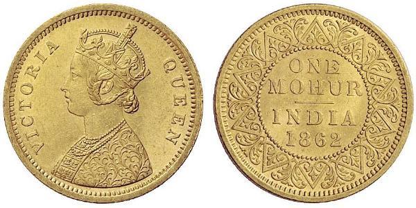 1vet Mohur 英属印度 (1858 - 1947) 金 维多利亚 (英国君主)