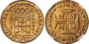 20000 Reis Brasilien Gold Johann V. von Portugal (1689-1750)