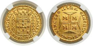 20000 Reis Brasilien Gold Johann V. von Portugal (1689-1750)