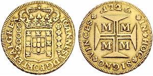 20000 Reis Brasilien Gold Johann V. von Portugal (1689-1750)