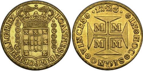 20000 Reis Brasilien Gold Johann V. von Portugal (1689-1750)