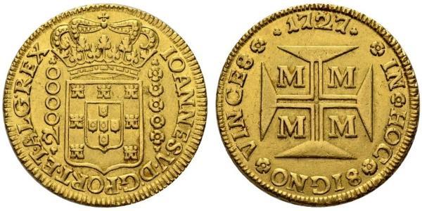 20000 Reis Brazil Gold John V of Portugal (1689-1750)