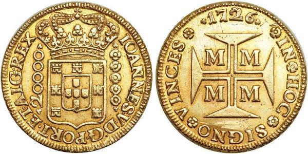 20000 Reis Brazil Gold John V of Portugal (1689-1750)