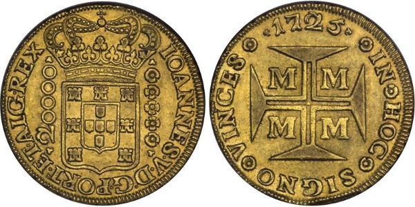 20000 Reis Brazil Gold John V of Portugal (1689-1750)