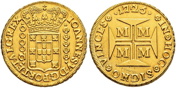 20000 Reis Brazil Gold John V of Portugal (1689-1750)