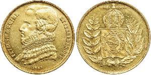 20000 Reis Empire of Brazil (1822-1889) Gold Pedro II of Brazil (1825 - 1891)