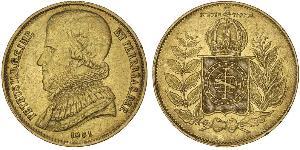 20000 Reis Empire of Brazil (1822-1889) Gold Pedro II of Brazil (1825 - 1891)