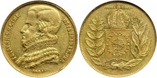 20000 Reis Empire of Brazil (1822-1889) Gold Peter II. (Brasilien) (1825 - 1891)